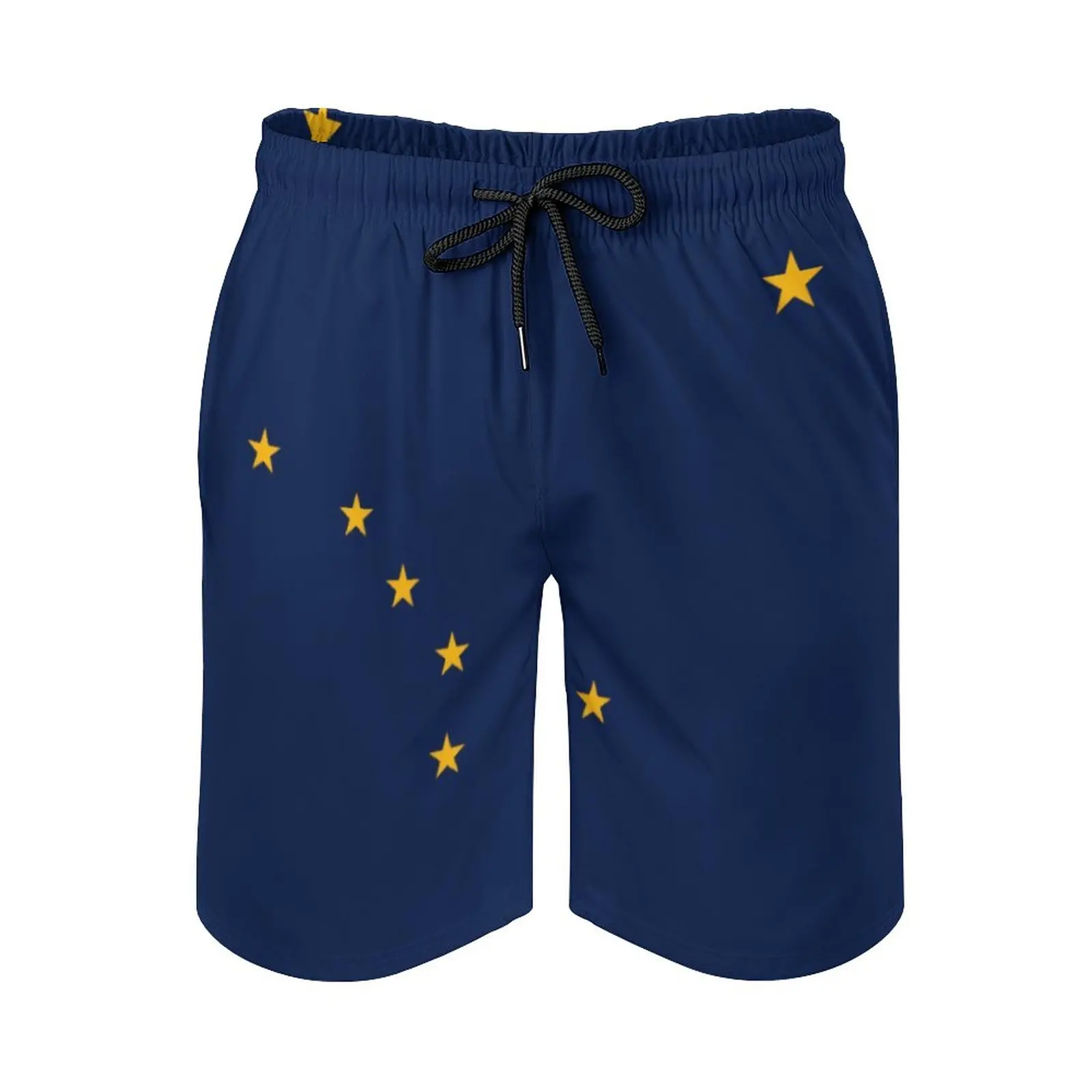 

Flag of Alaska Anime BeachGraphic Vintage Adjustable Drawcord Breathable Quick Dry Men's Beach ShortsLoose Loose Stretch Male Sh