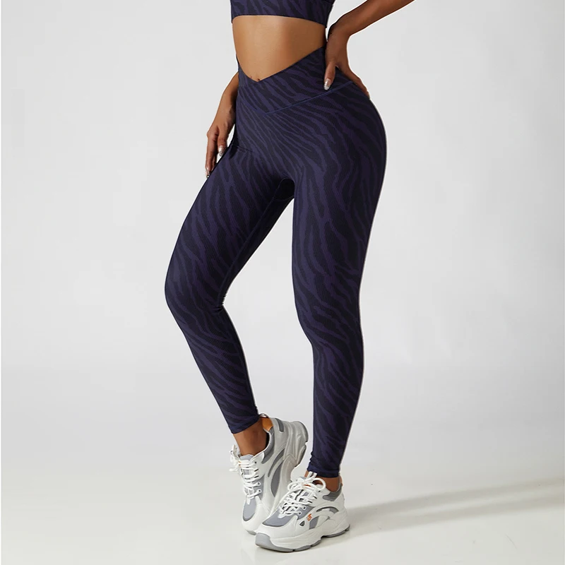 Leopard Print High Waist Yoga Pants Tight Seamless Hip Lift Camouflage Sports Leggings Women Running Fitness Leggings Gym Pants