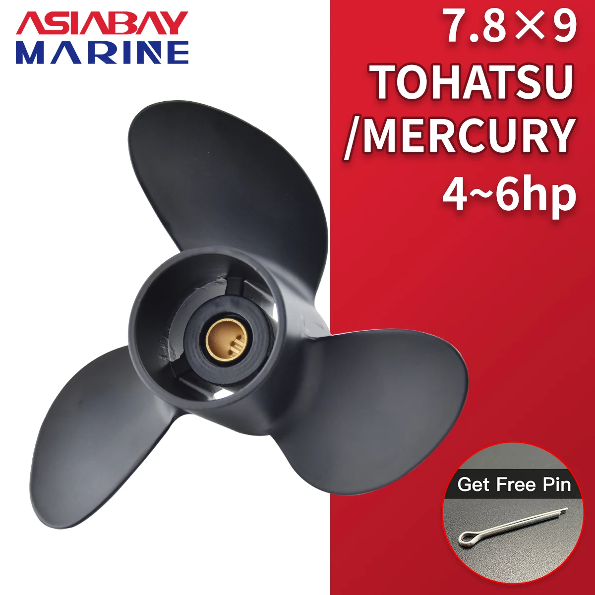 Подвесной Пропеллер для Tohatsu Mercury Mariner, 4 л.с., 5 л.с., 6 л.с ...