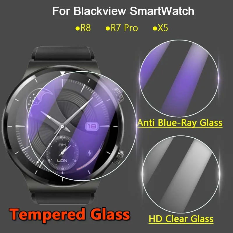 

Screen Protector For Blackview R8 R7 Pro X5 SmartWatch 2.5D 9H Ultra Thin Clear / Anti Blue-Ray Tempered Glass Protective Film