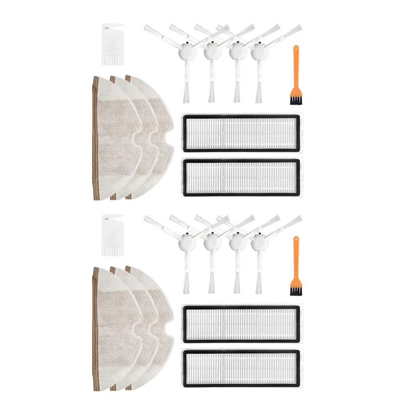 

22 Pcs Replacement Parts Kit for Xiaomi Mijia 1C Robot Accessories Side Brush HEPA Filter Brush Mop