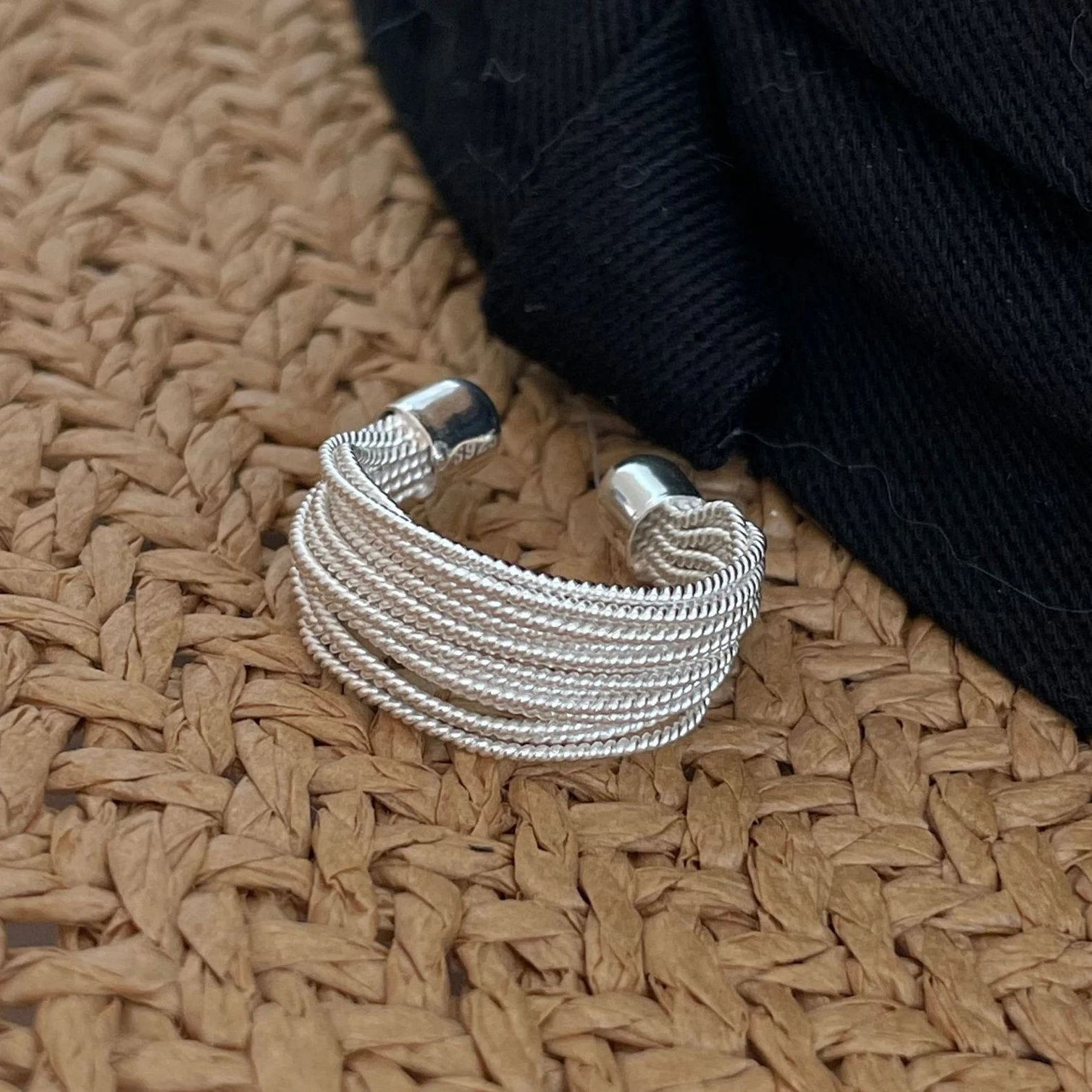 S925 Стерлинговое Серебро популярное блестящее кольцо в форме цепи модное