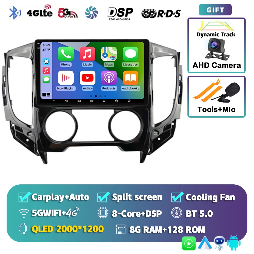 

Автомобильный радиоприемник Android 15, мультимедийный плеер для Mitsubishi Pajero Sport 3 L200 2015-2019, авто Carplay, автомобильная стереосистема DSP, Wi-Fi + 4G Ai Voice