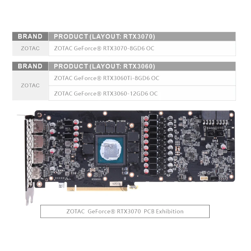 Фото Водоблок Bykski для видеокарт Zotac RTX 3060 Ti 3070 Apocalypse OC / Трехслойная конструкция N-ST3070TQ-X №3