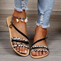 2022 summer new womens sandals european and american roman womens flat bottom shoes large size 36 43 womens sandals