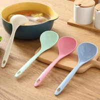 wheat straw tableware rice ladle 4 colors long handle soup spoon meal dinner scoops kitchen supplies cooking tool free shipping