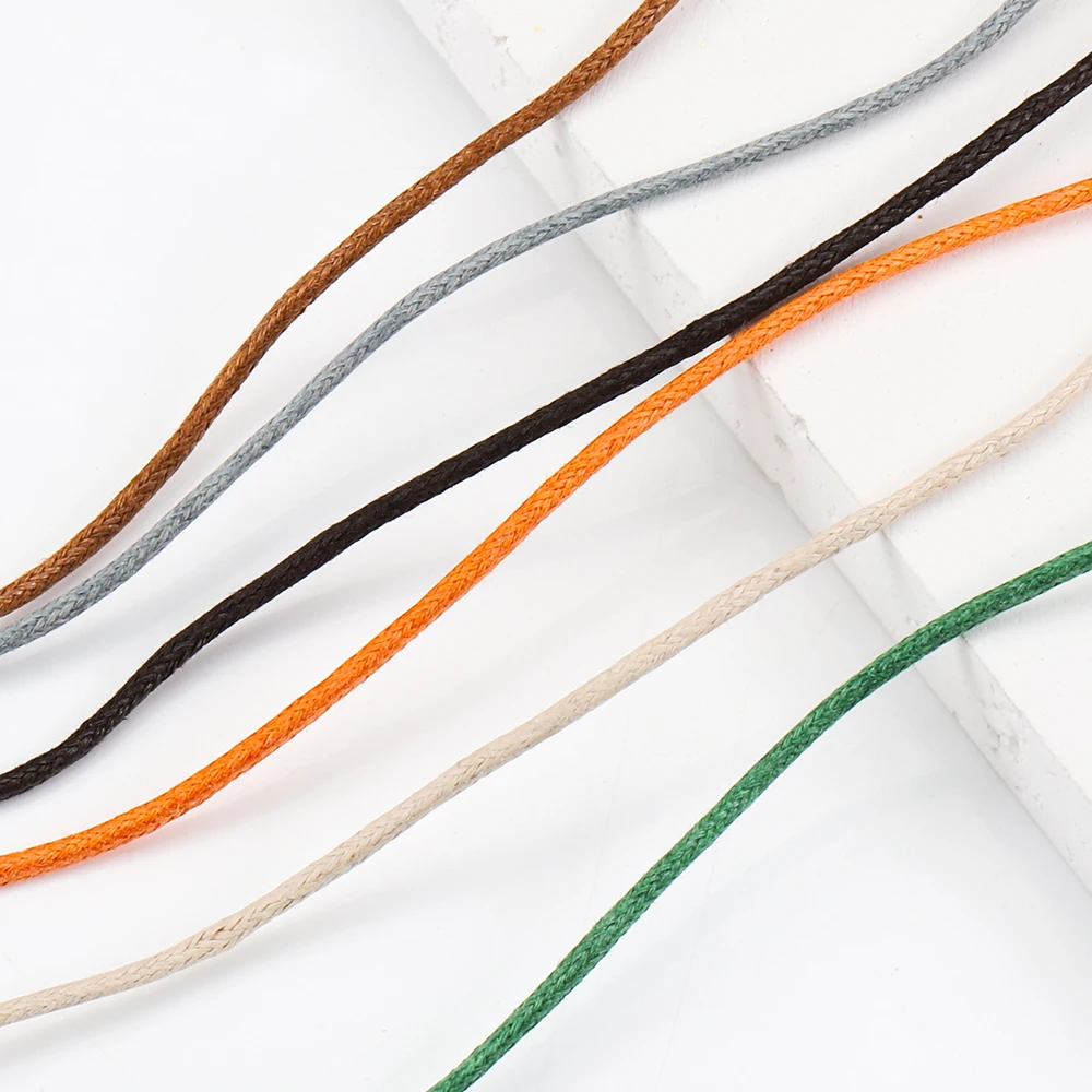 10M 2mm Waxed Cord Cotton Thread String Strap Necklace Polyester Rope Beads for Jewelry Making DIY Braid Bracelet Accessories