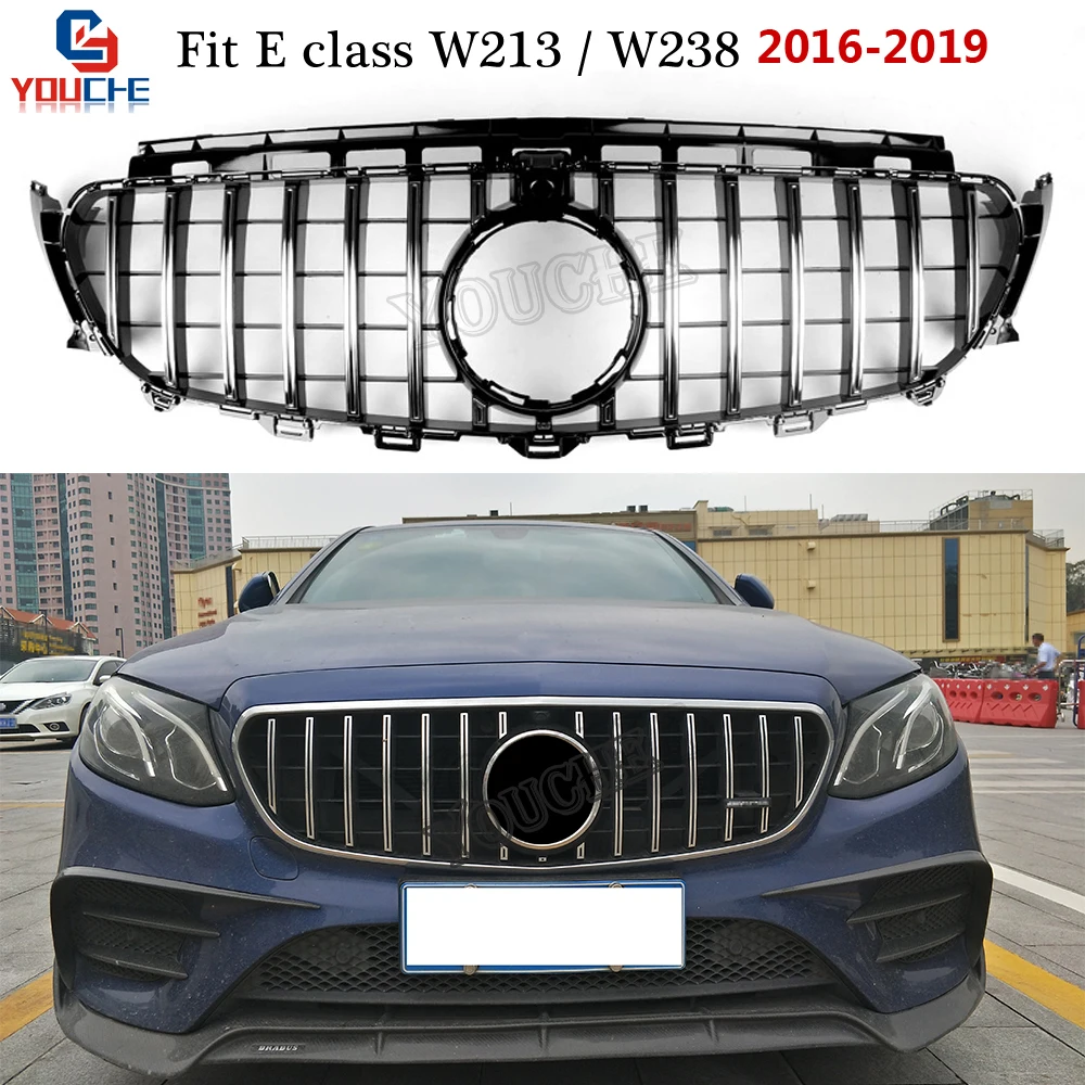 

Передний бампер W213 W238 GT R, сменная решетка для Mercedes W213 E Sedan C238 Coupe 2016-2019 E200 E250 E300 E350