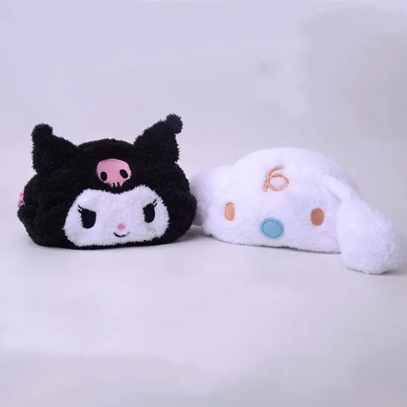 

Cartoon Sanrioed Kawaii Kuromi Double Bread Girly Heart My Melody Creative Plush Cosmetic Bag Girlfriend's Holiday Small Gifts