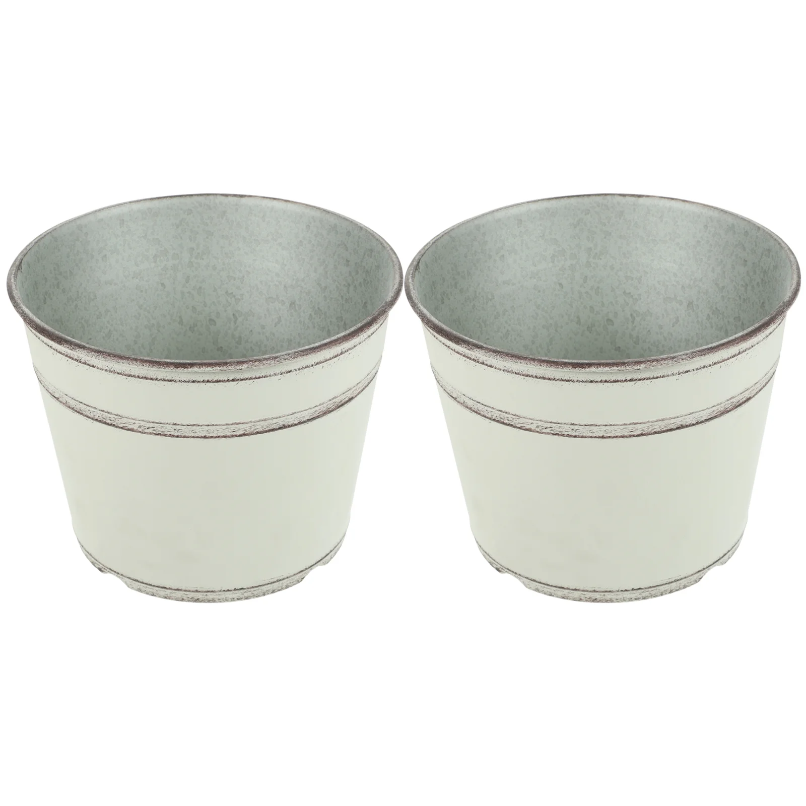 

2Pcs Indoor Pot Plastic Planter Thickened Plastic Pot Plastic Planting Pot Retro Plants Nursing Pot