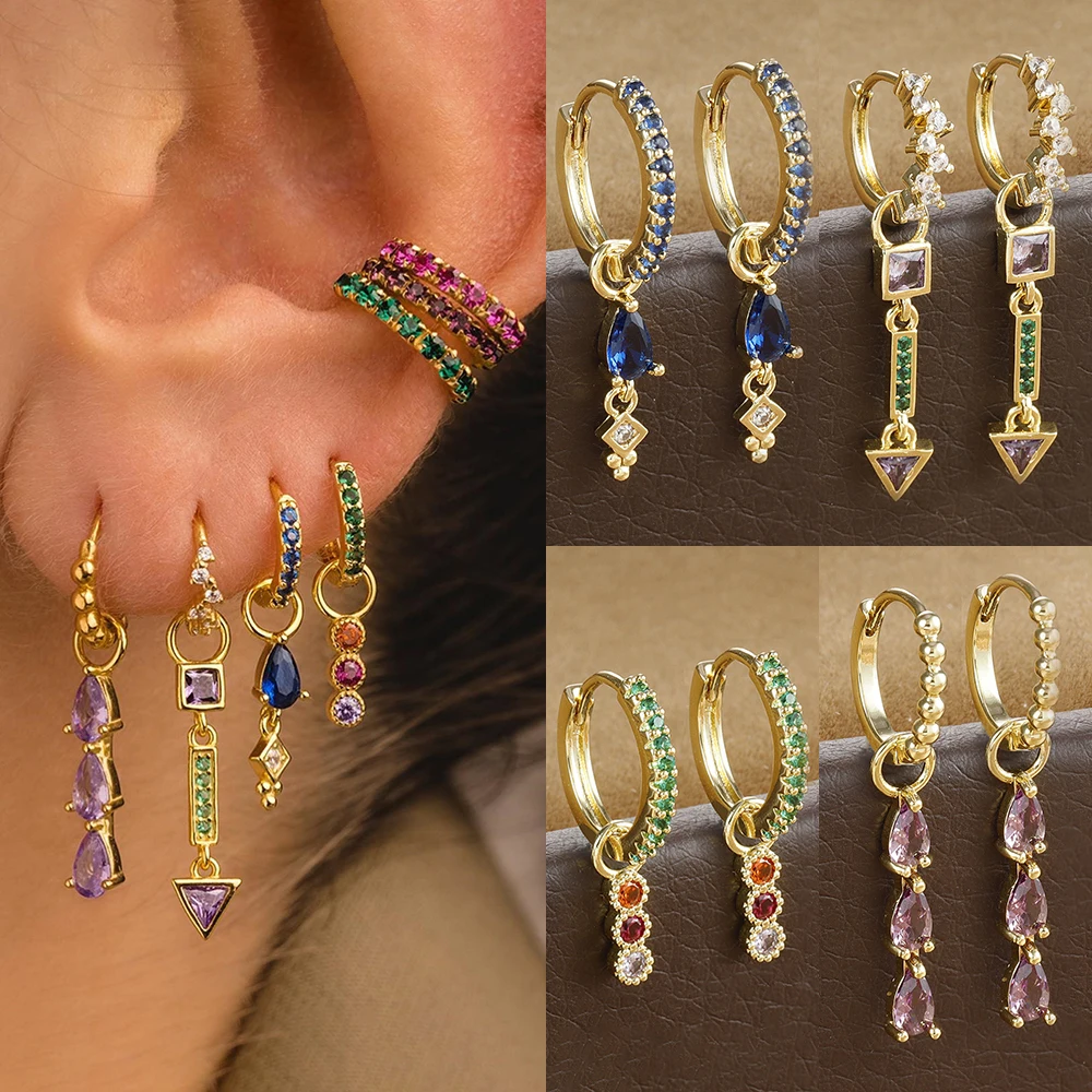 2 шт. новый дизайн циркониевые серьги-кольца Huggies для женщин из нержавеющей стали