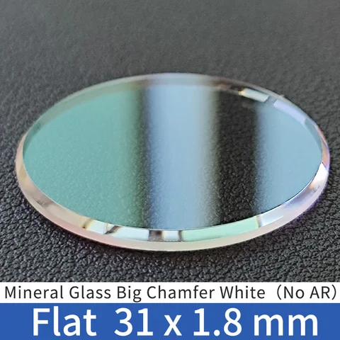 Минеральное стекло, плоское с большими фасками 31x1,8 мм для Seiko No.5 SNX SNKH SCWA Blue AR-покрытие, Кристальные детали для часов