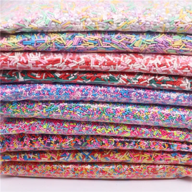 

490g Wholesale 2-10mm Long Pastel Candy Polymer Clay Slices Sprinkles Soft Pottery Hot Clay DIY Crafts Nail Art Decoration
