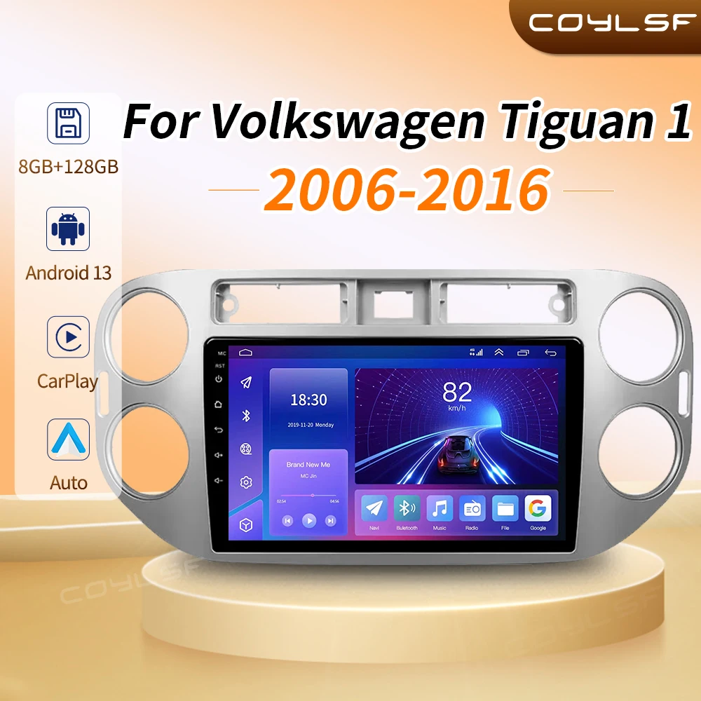9 дюймовый мультимедийный плеер для Vw Volkswagen Tiguan 2006-2016 2din Авторадио Android авто Apple