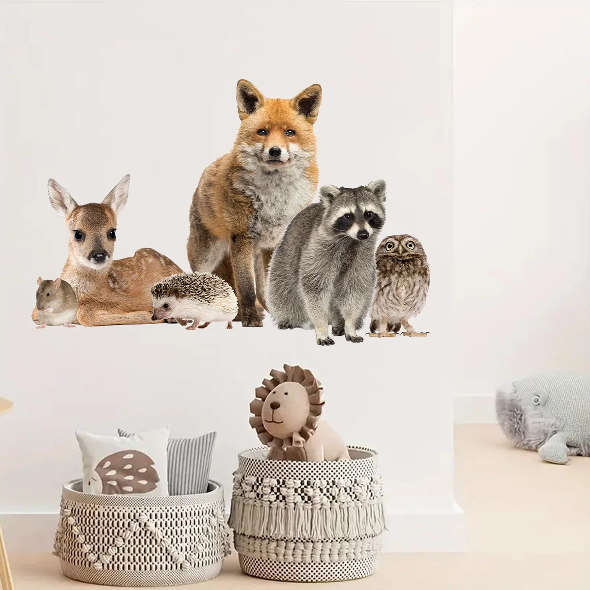 1 шт. акварельные реалистичные наклейки на стену с изображением животных енота