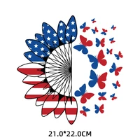 america flag butterfly flowers patches iron on transfers for clothing thermoadhesive patch on clothes t shirts applique stickers