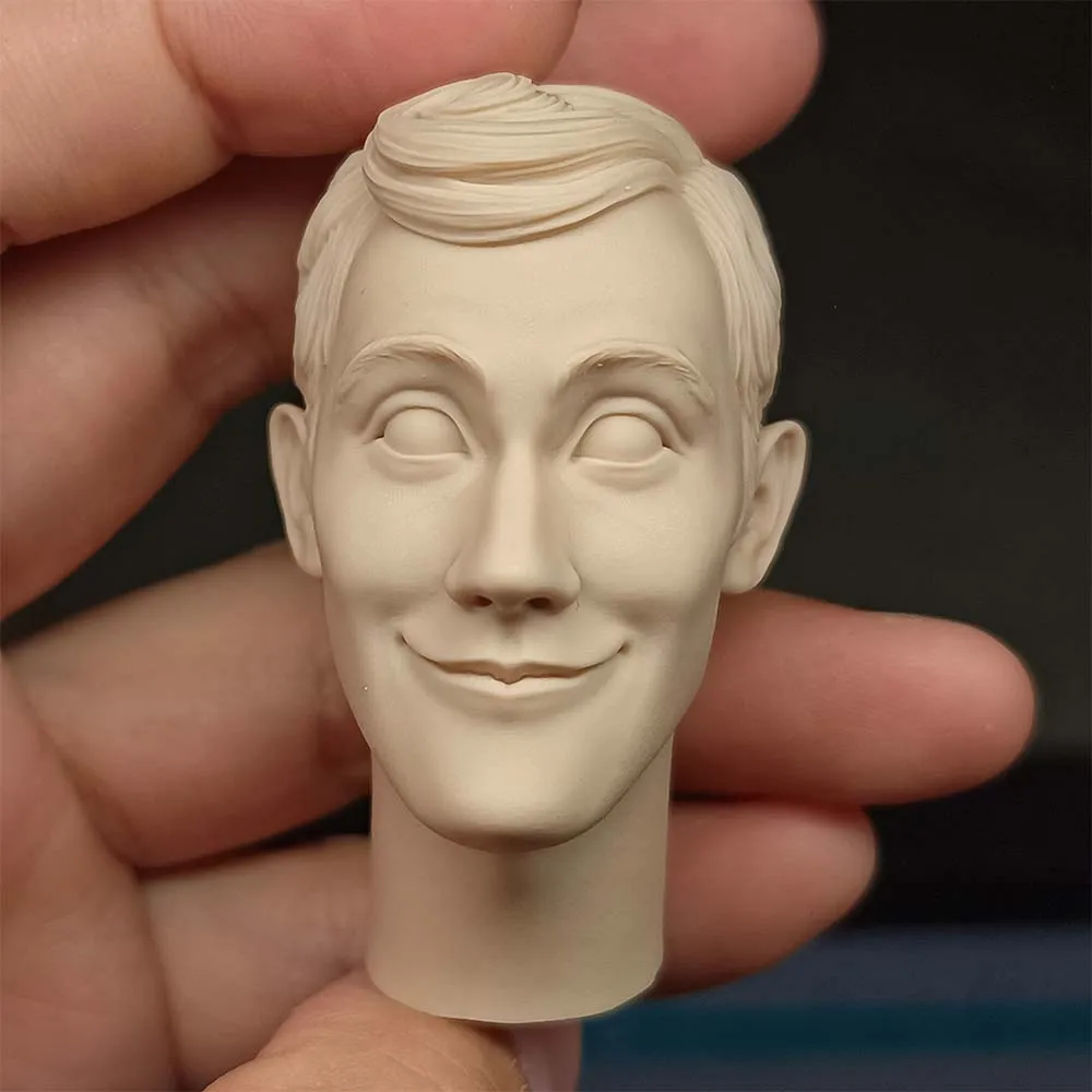 Happy Cowboy Head Carving Model Toys (55 Mm) Unpainted Free Shipping