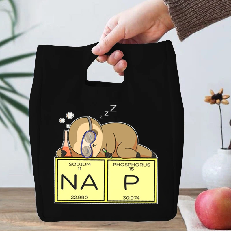 

A Sloth Asleep In The Laboratory Print Insulation Lunch Bags Food Storage Containers for Picnic Travel Special Purpose Bags 2022
