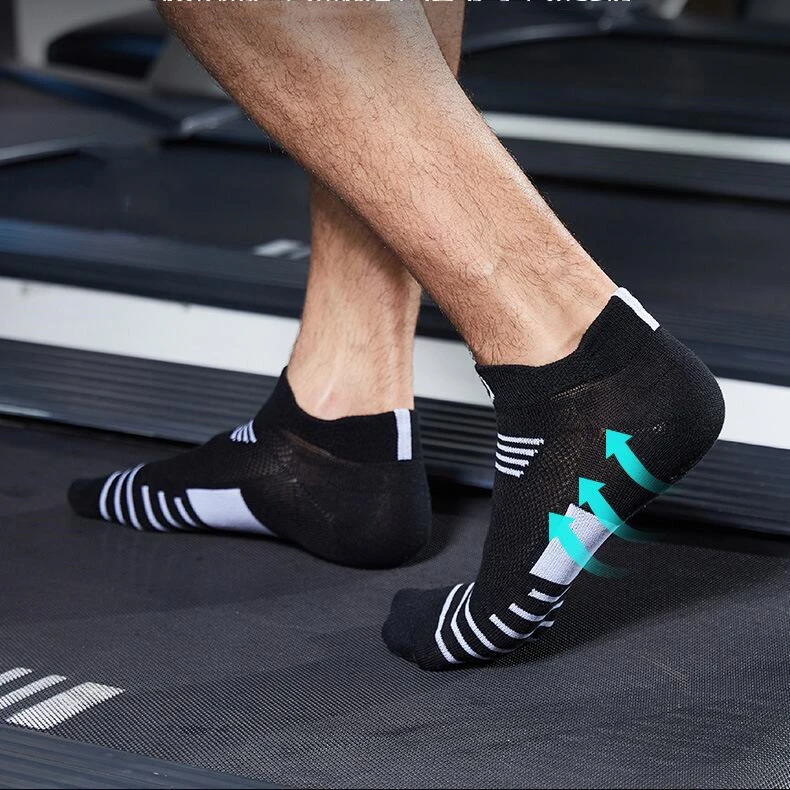 3 pairs Summer sports men's socks solid color mesh breathable running  basketball socks breathable sweat-absorbent sports socks