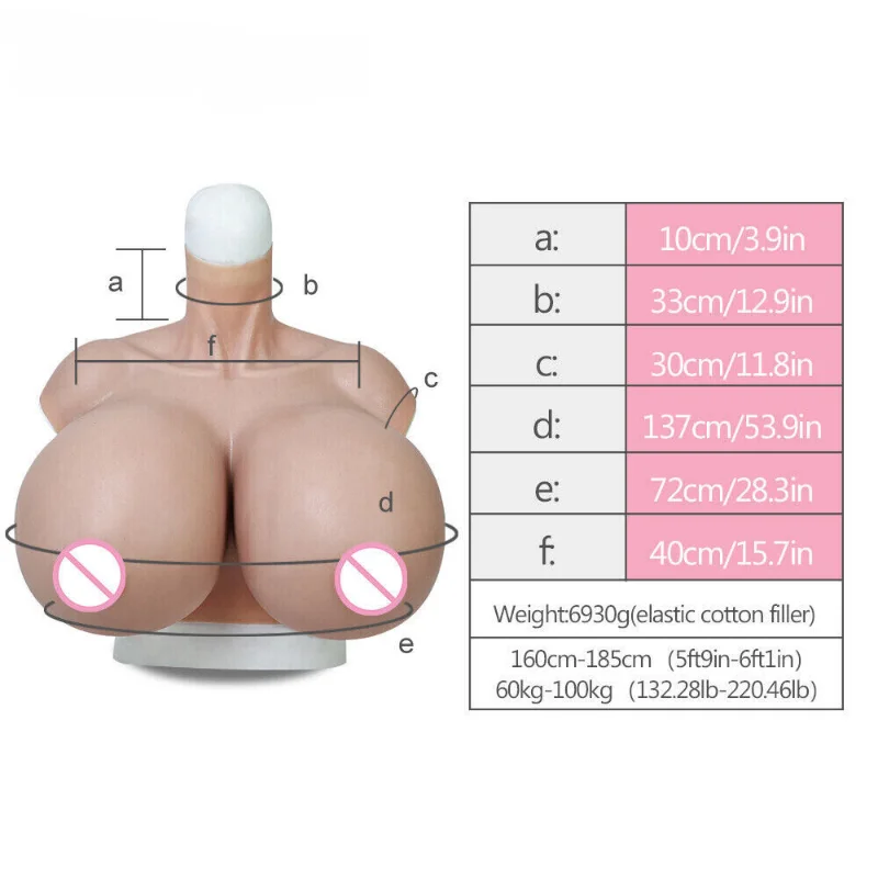 X Cup Silicone Huge Breast Form Fake Boobs for Drag Queen Crossdresser Stage Performance Costumes