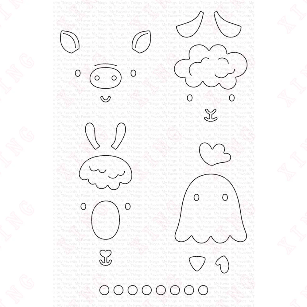 

Newest Scrapbook Decoration Embossing Template Diy Gift Card Handmade Craft Reusable Mold Friendly Farm Faces Metal Cutting Dies
