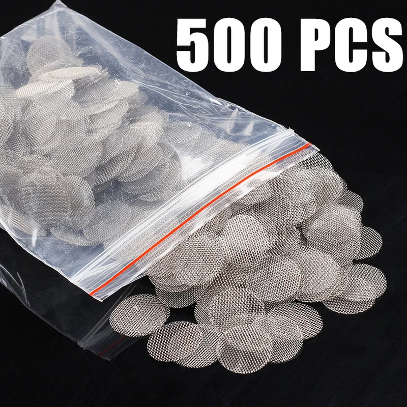 

500pcs 16/20mm Stainless Steel Smoking Weed Pipe Filter Silver Screens Hookah Water Pipes Gauze Mesh Net Tobacco Smoking Gadgets