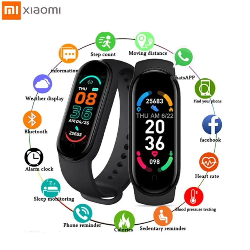 

XIAOMI M6 Plus Sports Smart Watch Heart Rate Blood Pressure Monitoring Waterproof Smart Watch Men's Women's Multifunction Watch