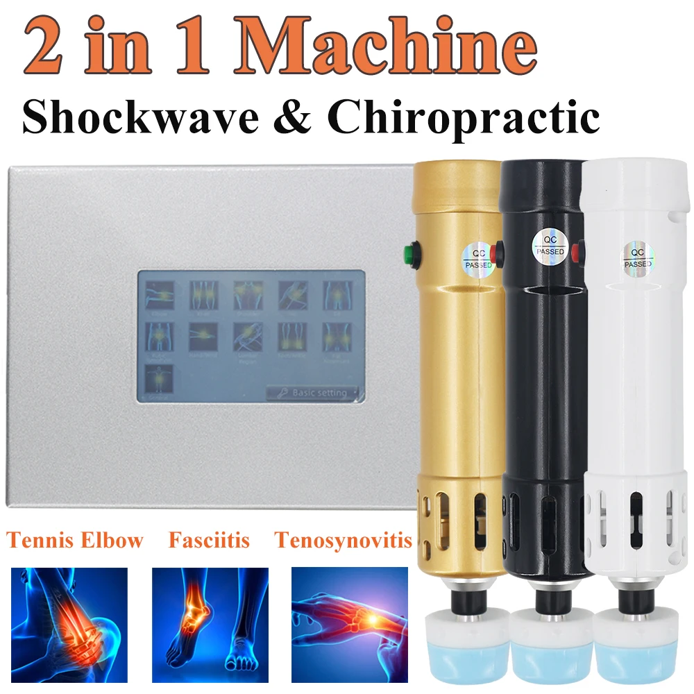 

Touch Screen Shockwave Therapy Machine Tennis Elbow Treatment Painful Heel Joint Pain Relief 2-in-1 Massager Chiropractic Tools