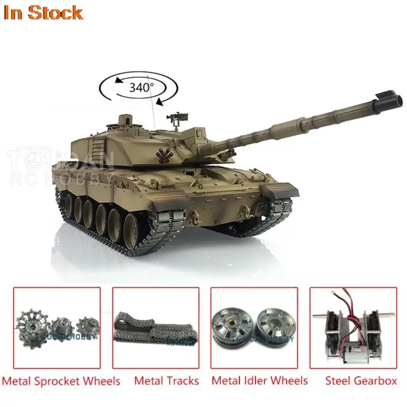 

1/16 Heng Long 7.0 Upgraded Challenger II RTR RC Tank 3908 Metal Tracks Smoke BB Unit Steel Gearbox Idler wheels TH17737-SMT5