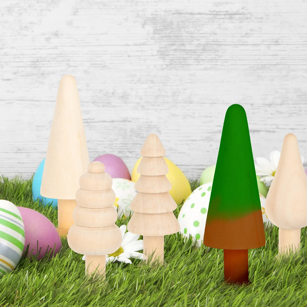 

20Pcs Unfinished Wood Christmas Tree Blank Wooden Peg Dolls Diy Natural Wooden Xmas Tree Mini Wooden Trees