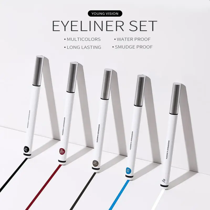 

5 Colors Neon Liquid Eyeliner Pen Waterproof Colorful Blue White Red Eye Liner Pencil Women Makeup Eyes Woman Cosmetic maquiagem