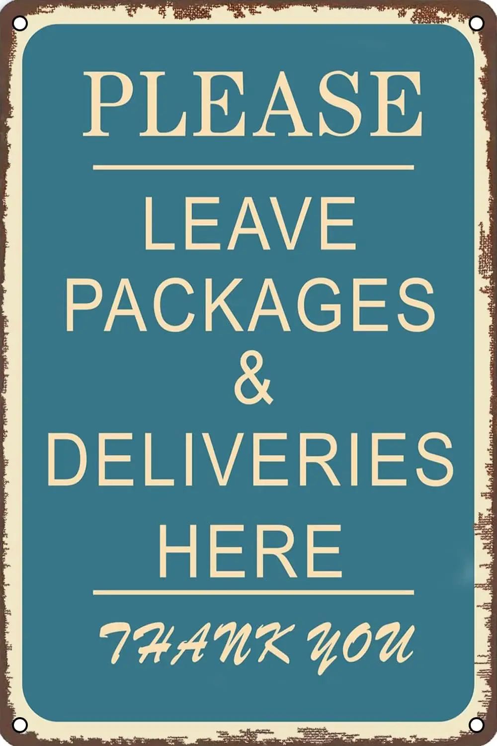 Plese Leve Delveres nd Pckges Here Metl Sgns Retro Wll Декор для дома Grden Mn Cve Brs Resturnts Cfes Office Store Sgn 12 X 8 NCH