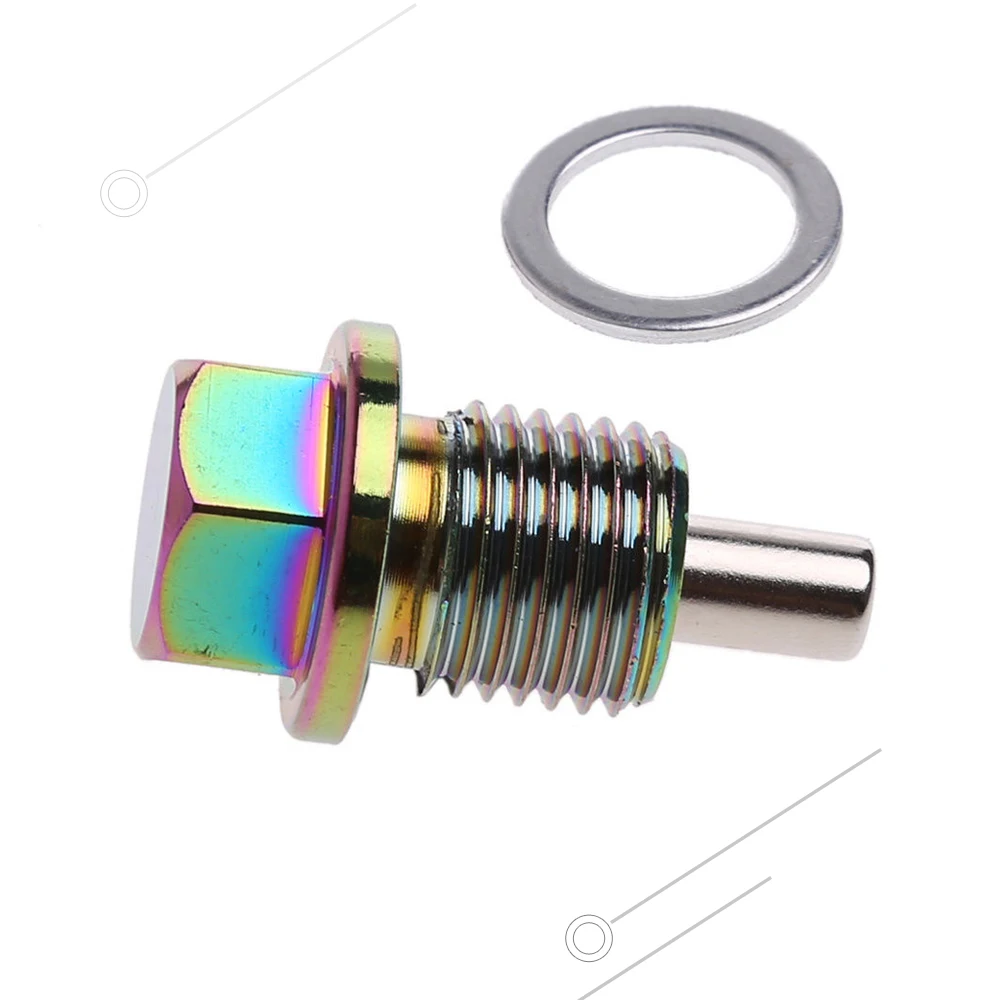 

1Pc Universal Magnetic Oil Drain Plug Bolt Aluminum Oil Drain Sump Nut Colorful Screw M14*1.5/M12*1.25/M12*1.5 Car Accessories