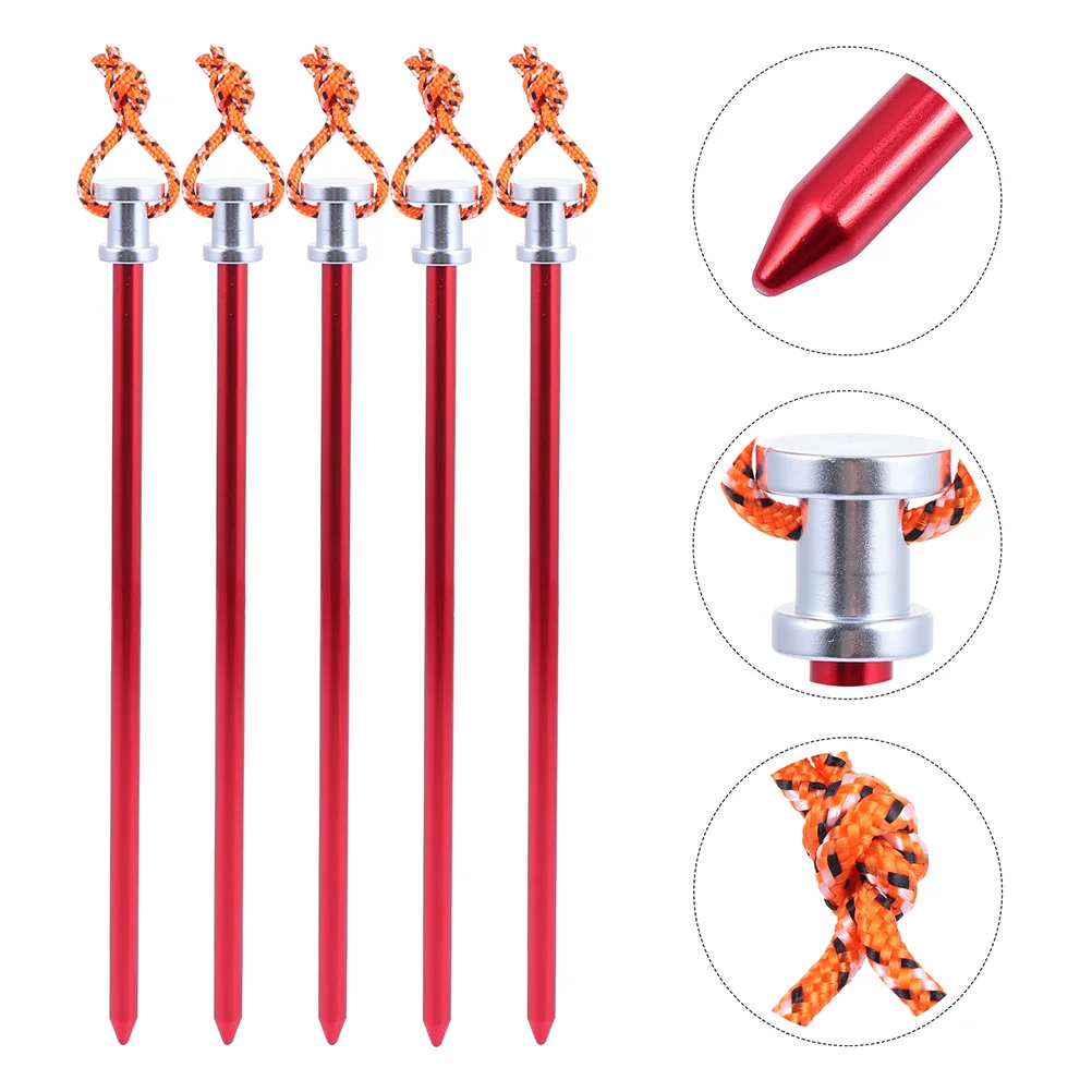 

4 PCS Awning Nail Metal Ground Pegs Red Tent Sand Canopy Stake Beach Tents Tent Pegs Ground Nail Metal Tent Peg