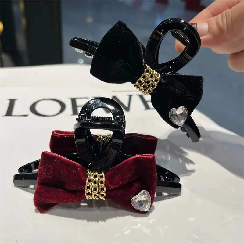 

Black Bow Love Metal Hair Clip Feather Fringe Side Hair Clip Fashion Hair Accessories