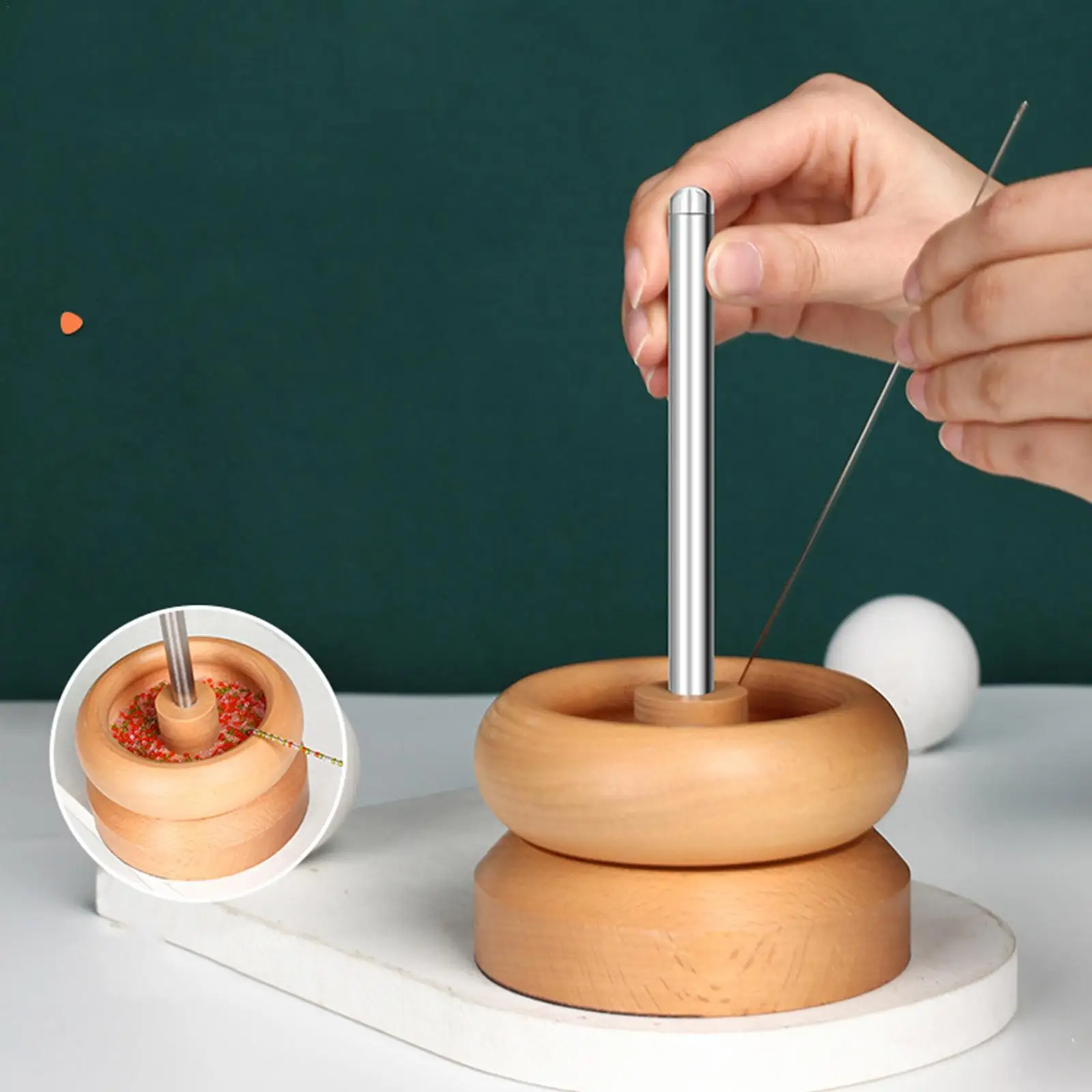 

DIY Making Bead Bracelets Holder Wooden Bowl Beader Jewelry Craft Beading Maker Durable Portable Jewelry Making