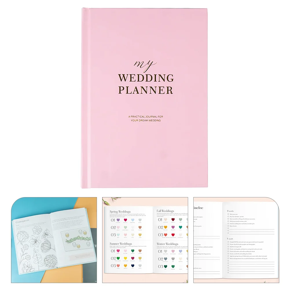 

Wedding Planner Planning Bridal Book Organizer Notebook Notepad Diary Shower Journal Engagement Gift Calendar Bride Binder Gifts