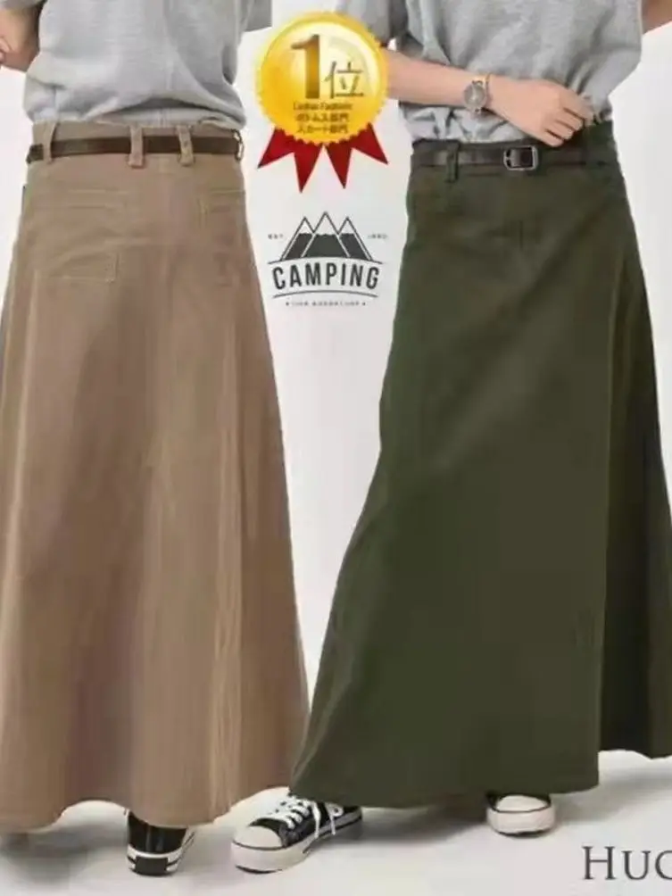 

Женская юбка трапециевидной формы, Длинная Юбка-миди, лето-весна, японский стиль Харадзюку, высокая талия, Женская Корейская уличная одежда,...