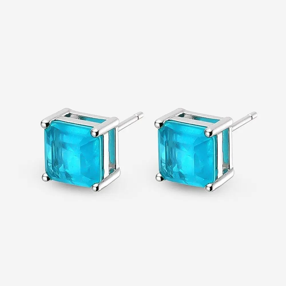 

Paraiba Tourmaline Earrings 925 Sterling Silver Fine Jewelry Ear Studs Earrings