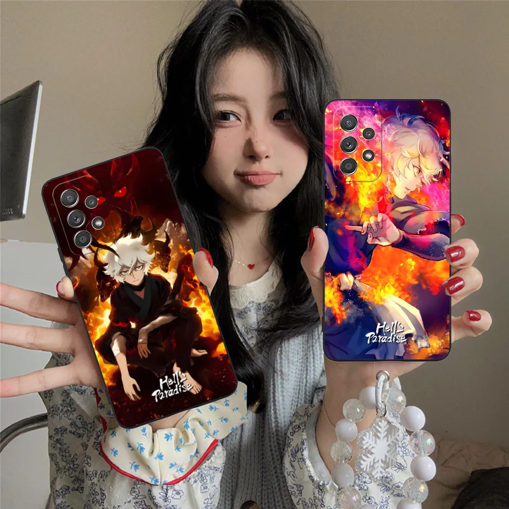 Чехол для телефона Hell's Paradise Gabimaru Samsung Galaxy A73 72 71 70 56 55 54 53 52 36 35 34 23 16 15 5G черный