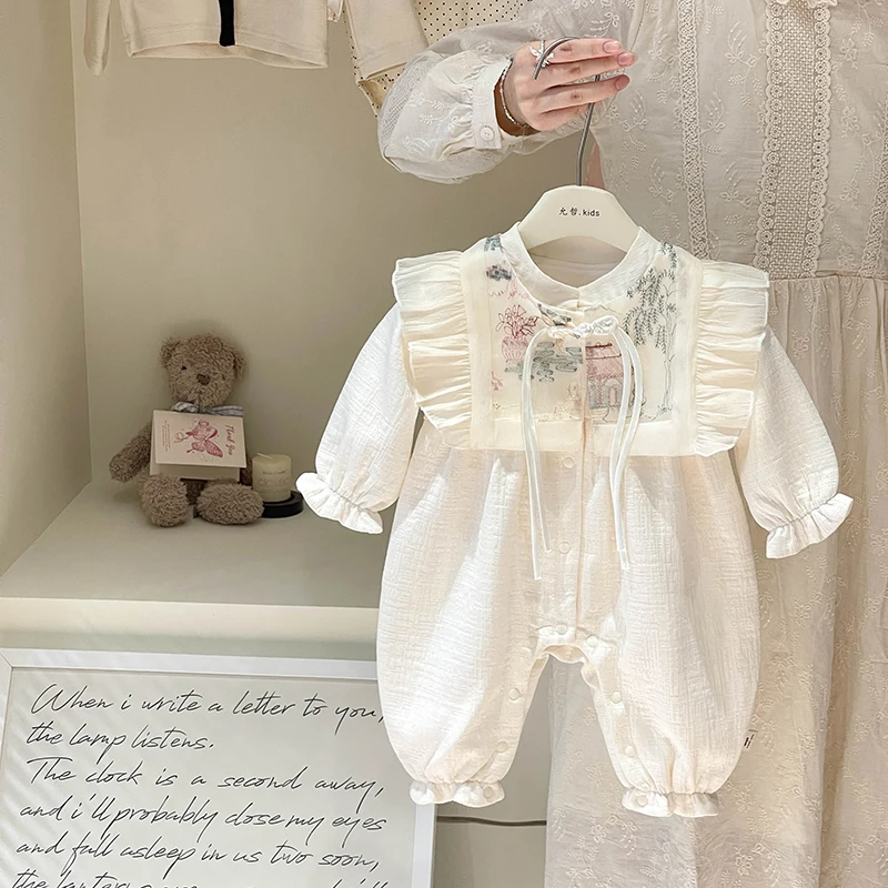 Комбинезон для новорожденных новинка 2024 осенняя одежда новый китайский