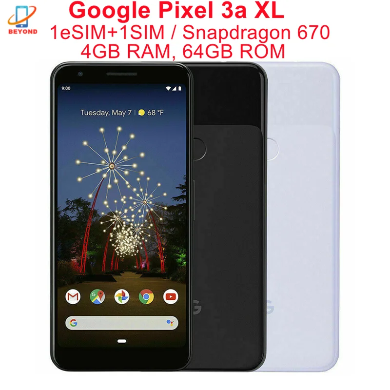 

Google Pixel 3a XL Pixel3aXL 6" 4GB RAM 64GB ROM NFC Octa Core Snapdragon Original Unlocked 4G LTE Cellphone