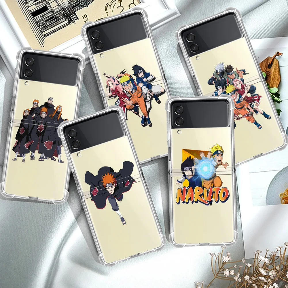 

Hot Anime Naruto Luxury Case For Samsung Galaxy Z Flip 3 5G Funda Z Flip3 Clear PC Hard Back Phone Coque Shell