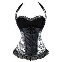 sexy corset top with straps and garters embroidery erotic sensual lingerie woman corgested bustier waist corset body shapewear