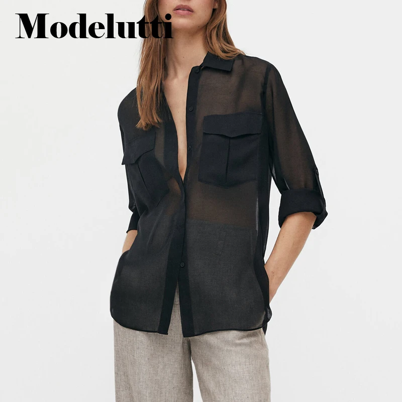 Новинка 2022 модная женская рубашка Modelutti на весну и осень с длинными рукавами
