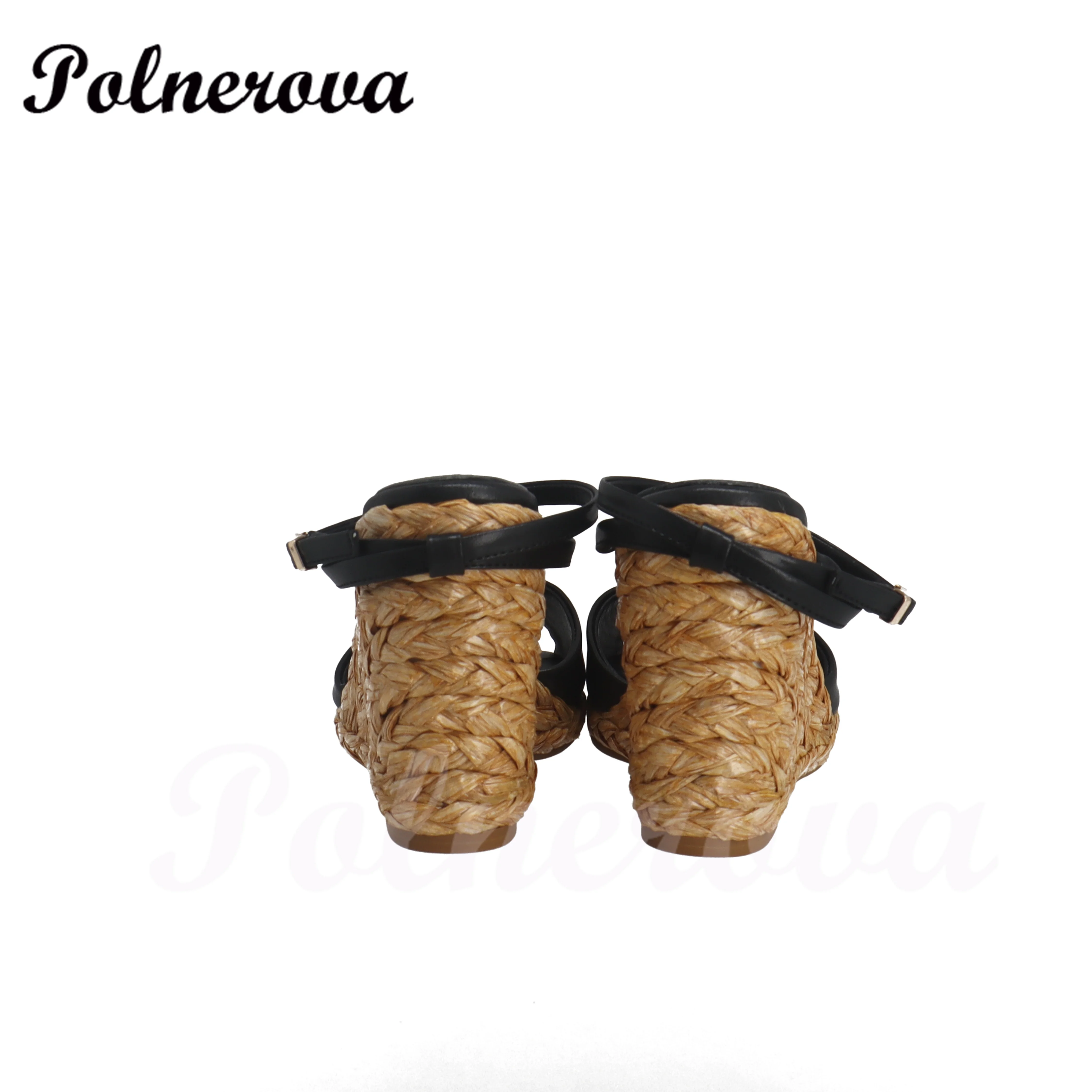 Сандалии женские из натуральной кожи эспадрильи на танкетке элегантные