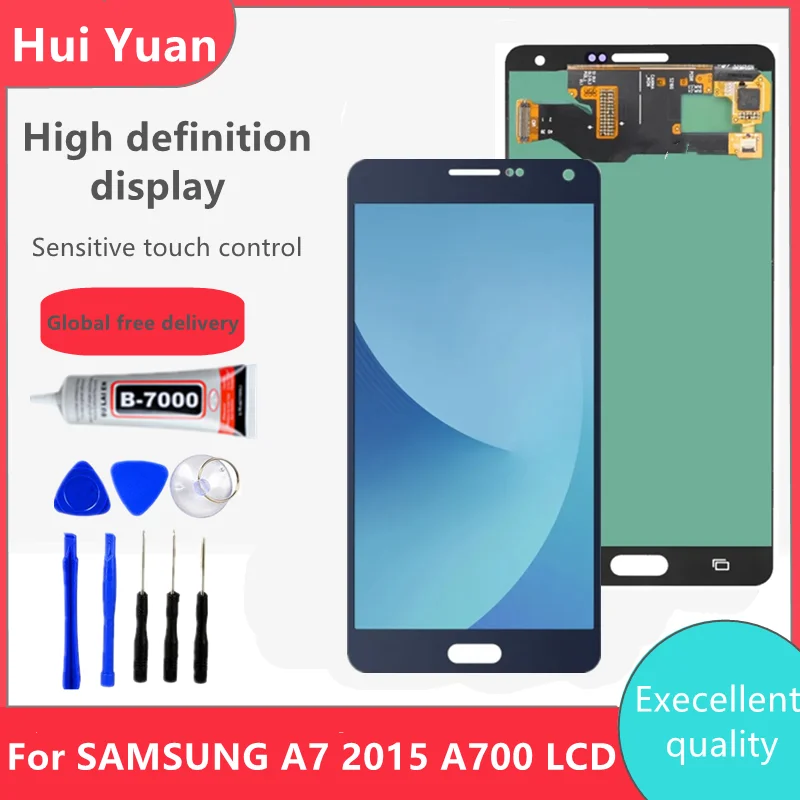 

Original Super AMOLED For Samsung Galaxy A7 2015 A700 LCD A7000 A700H A700F A700FD LCD Display Touch Screen Digitizer Assembly