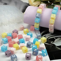 simple style alphabet cube beads letter beads used for bracelet earrings made jewelry making diy crystal epoxy resin mold