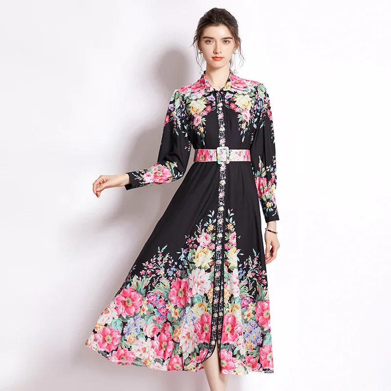 

Женское праздничное платье-трапеция, модельное облегающее однобортное длинное платье макси с принтом, весна-осень 2022