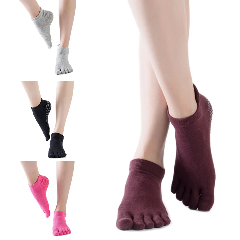

1 Pairs Women Non-slip Socks Five Finger Dance Yoga Sport Socks Pilates Fitness Socks Wearproof Anti-Slip Socks calcetines